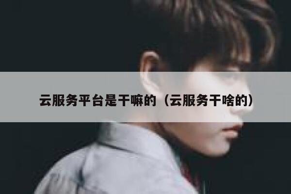云服务平台是干嘛的（云服务干啥的） 第1张