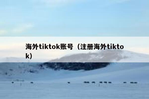 海外tiktok账号（注册海外tiktok） 第1张