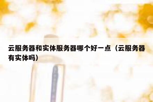 云服务器和实体服务器哪个好一点(云服务器有实体吗) 第1张 云服务器和实体服务器哪个好一点(云服务器有实体吗) 第1张