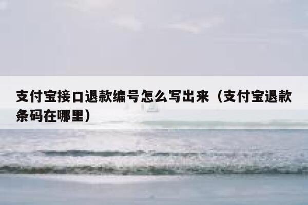 支付宝接口退款编号怎么写出来(支付宝退款条码在哪里) 第1张 支付宝接口退款编号怎么写出来(支付宝退款条码在哪里) 第1张