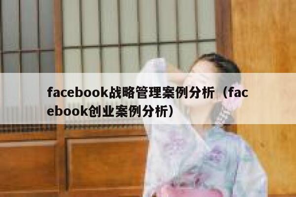 facebook战略管理案例分析（facebook创业案例分析） 第1张