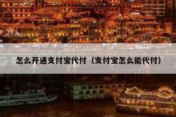 怎么开通支付宝代付（支付宝怎么能代付） 第1张