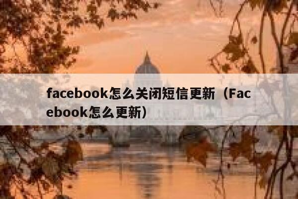 facebook怎么关闭短信更新（Facebook怎么更新） 第1张
