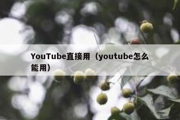 YouTube直接用（youtube怎么能用） 第1张