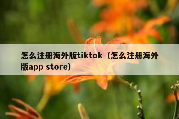 怎么注册海外版tiktok（怎么注册海外版app store） 第1张