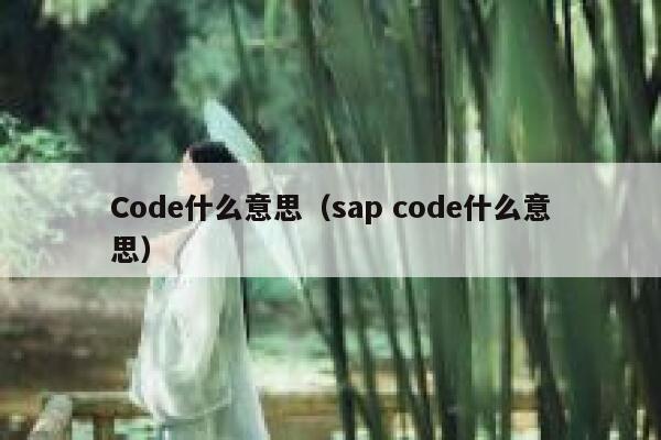 Code什么意思（sap code什么意思） 第1张