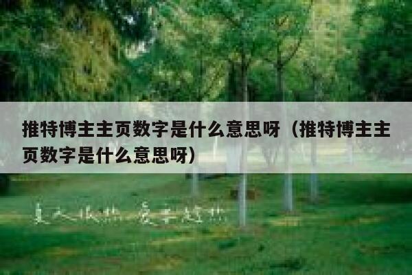 推特博主主页数字是什么意思呀（推特博主主页数字是什么意思呀） 第1张