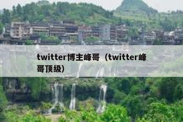 twitter博主峰哥（twitter峰哥顶级） 第1张