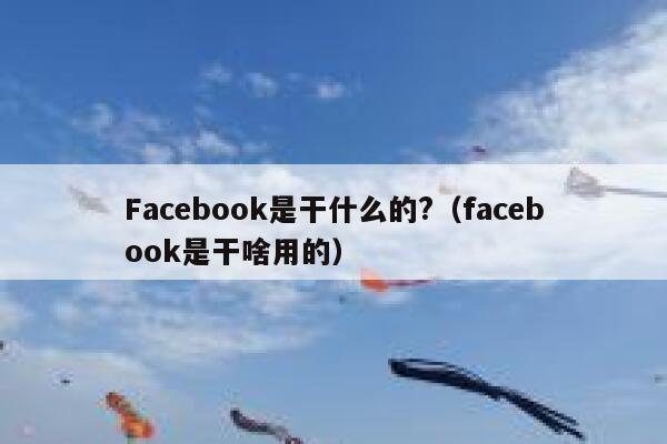 Facebook是干什么的?（facebook是干啥用的） 第1张