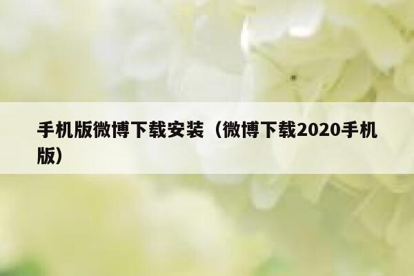 手机版微博下载安装（微博下载2020手机版） 第1张