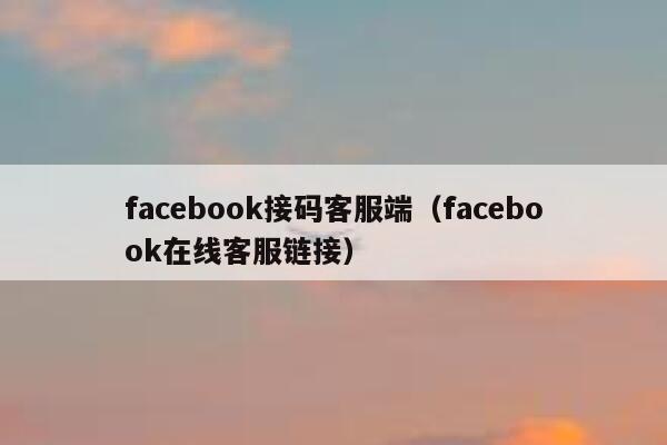 facebook接码客服端（facebook在线客服链接） 第1张