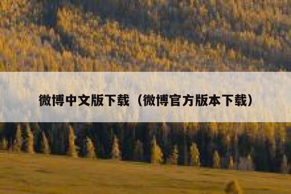 微博中文版下载（微博官方版本下载） 第1张