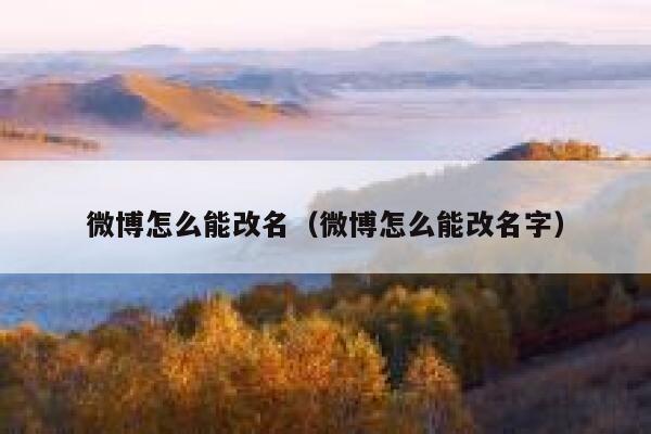 微博怎么能改名（微博怎么能改名字） 第1张
