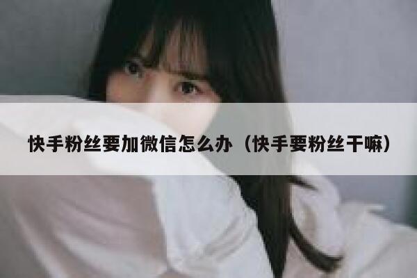 快手粉丝要加微信怎么办（快手要粉丝干嘛） 第1张