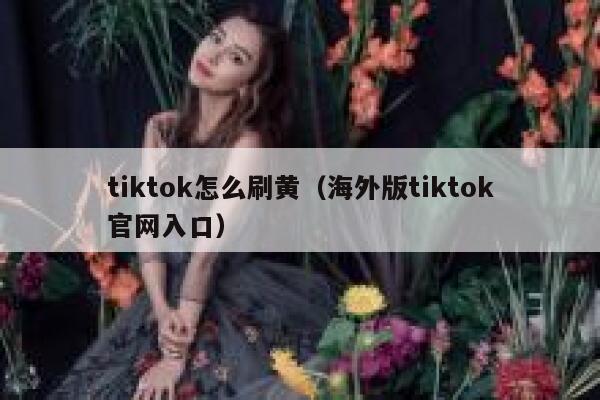 tiktok怎么刷黄（海外版tiktok官网入口） 第1张