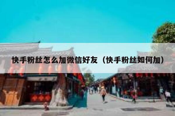 快手粉丝怎么加微信好友（快手粉丝如何加） 第1张