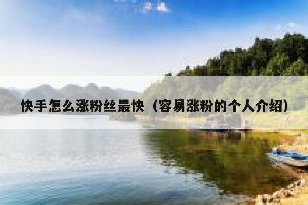 快手怎么涨粉丝最快（容易涨粉的个人介绍） 第1张