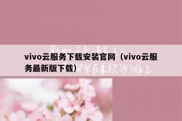vivo云服务下载安装官网（vivo云服务最新版下载） 第1张