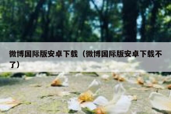 微博国际版安卓下载（微博国际版安卓下载不了） 第1张