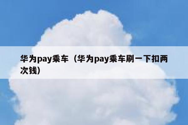 华为pay乘车(华为pay乘车刷一下扣两次钱) 第1张 华为pay乘车(华为pay乘车刷一下扣两次钱) 第1张