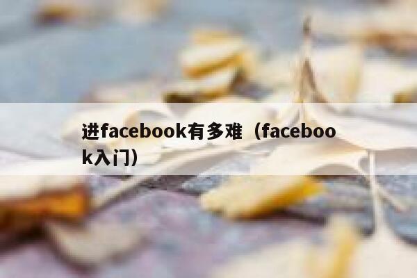 进facebook有多难（facebook入门） 第1张
