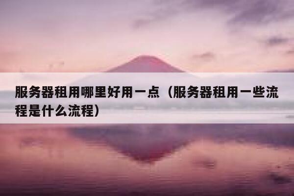服务器租用哪里好用一点（服务器租用一些流程是什么流程） 第1张