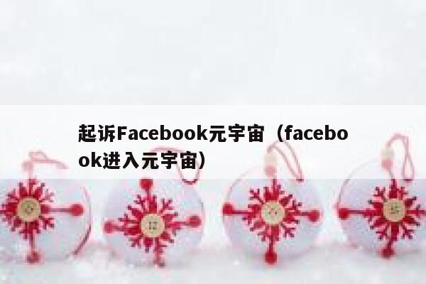 起诉Facebook元宇宙（facebook进入元宇宙） 第1张