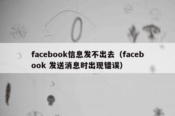 facebook信息发不出去（facebook 发送消息时出现错误） 第1张