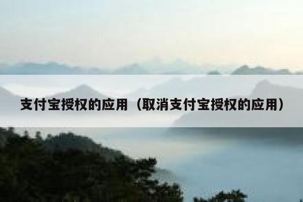 支付宝授权的应用（取消支付宝授权的应用） 第1张
