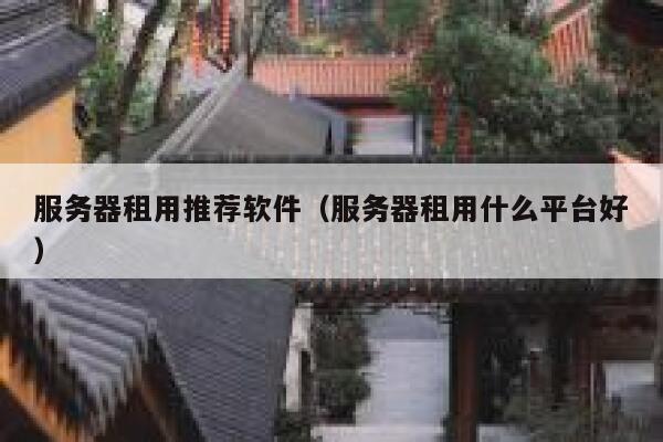 服务器租用推荐软件（服务器租用什么平台好） 第1张