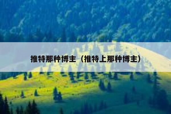 推特那种博主（推特上那种博主） 第1张