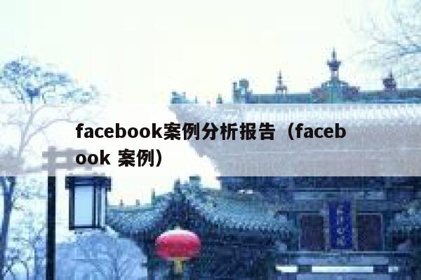 facebook案例分析报告（facebook 案例） 第1张