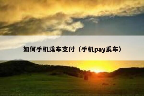 如何手机乘车支付（手机pay乘车） 第1张