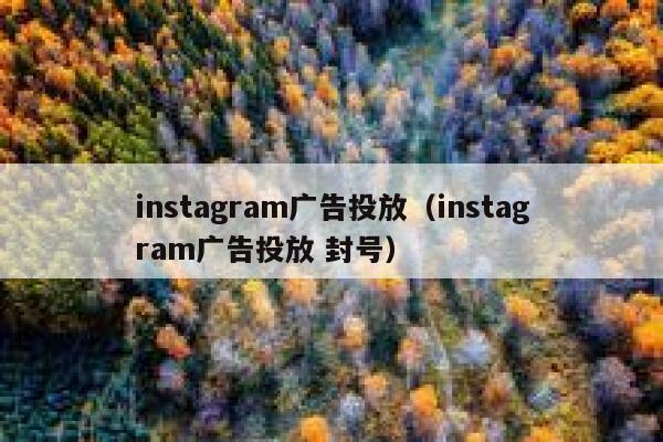 instagram广告投放（instagram广告投放 封号） 第1张