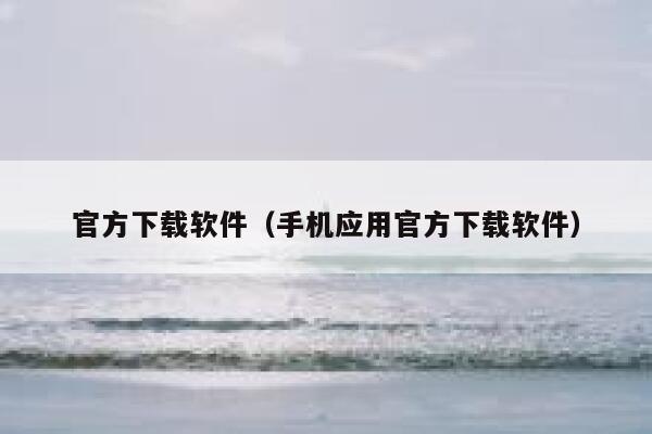 官方下载软件（手机应用官方下载软件） 第1张