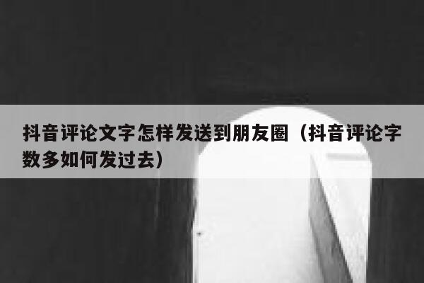 抖音评论文字怎样发送到朋友圈（抖音评论字数多如何发过去） 第1张