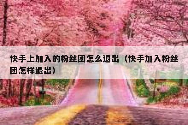 快手上加入的粉丝团怎么退出（快手加入粉丝团怎样退出） 第1张