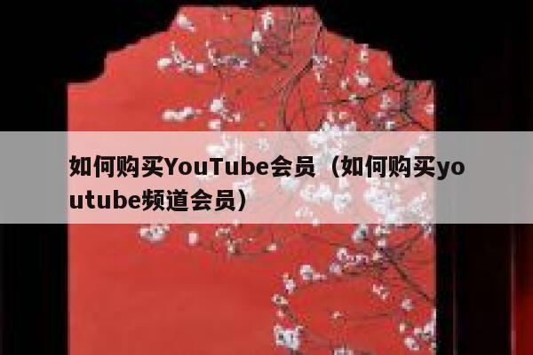 如何购买YouTube会员（如何购买youtube频道会员） 第1张