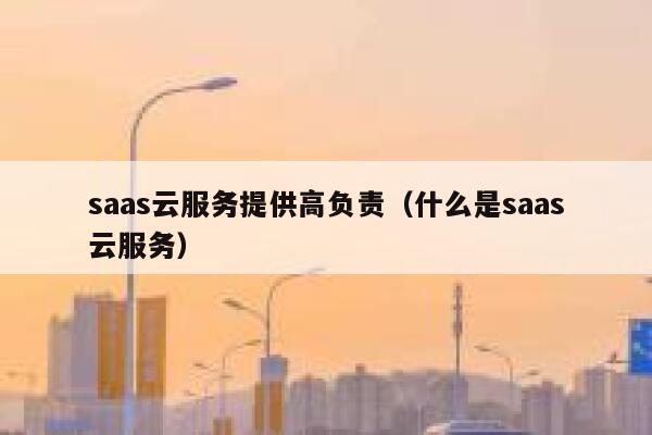saas云服务提供高负责（什么是saas云服务） 第1张