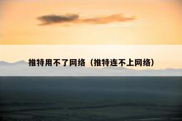 推特用不了网络（推特连不上网络） 第1张