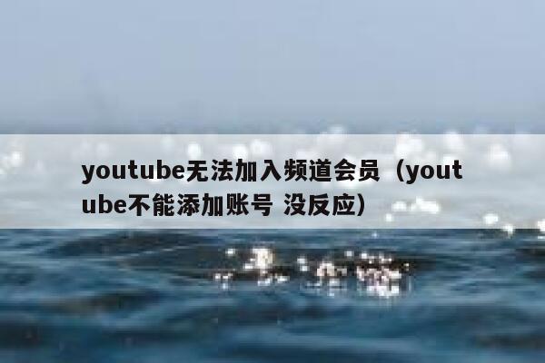 youtube无法加入频道会员（youtube不能添加账号 没反应） 第1张