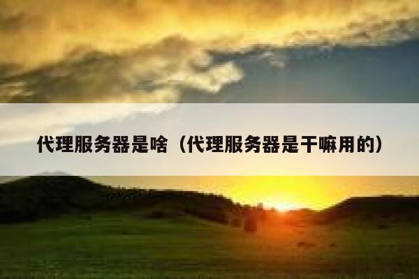 代理服务器是啥（代理服务器是干嘛用的） 第1张
