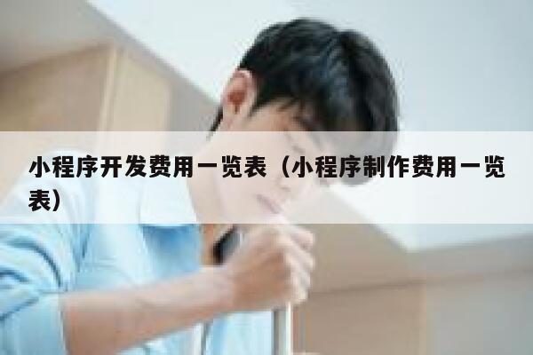 小程序开发费用一览表（小程序制作费用一览表） 第1张