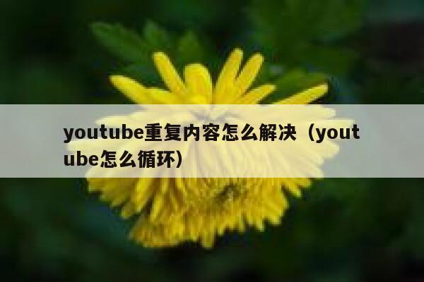 youtube重复内容怎么解决（youtube怎么循环） 第1张