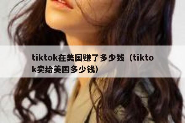 tiktok在美国赚了多少钱（tiktok卖给美国多少钱） 第1张