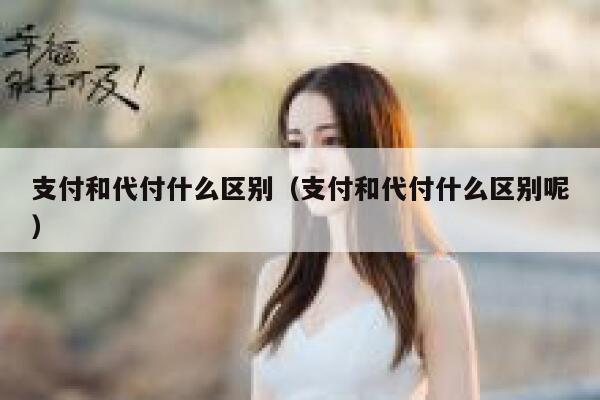 支付和代付什么区别（支付和代付什么区别呢） 第1张