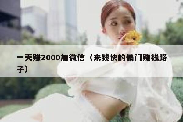 一天赚2000加微信（来钱快的偏门赚钱路子） 第1张