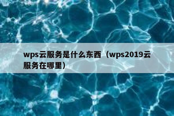 wps云服务是什么东西（wps2019云服务在哪里） 第1张