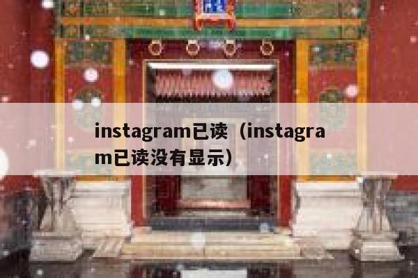 instagram已读（instagram已读没有显示） 第1张