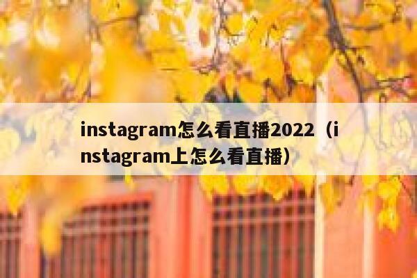 instagram怎么看直播2022（instagram上怎么看直播） 第1张